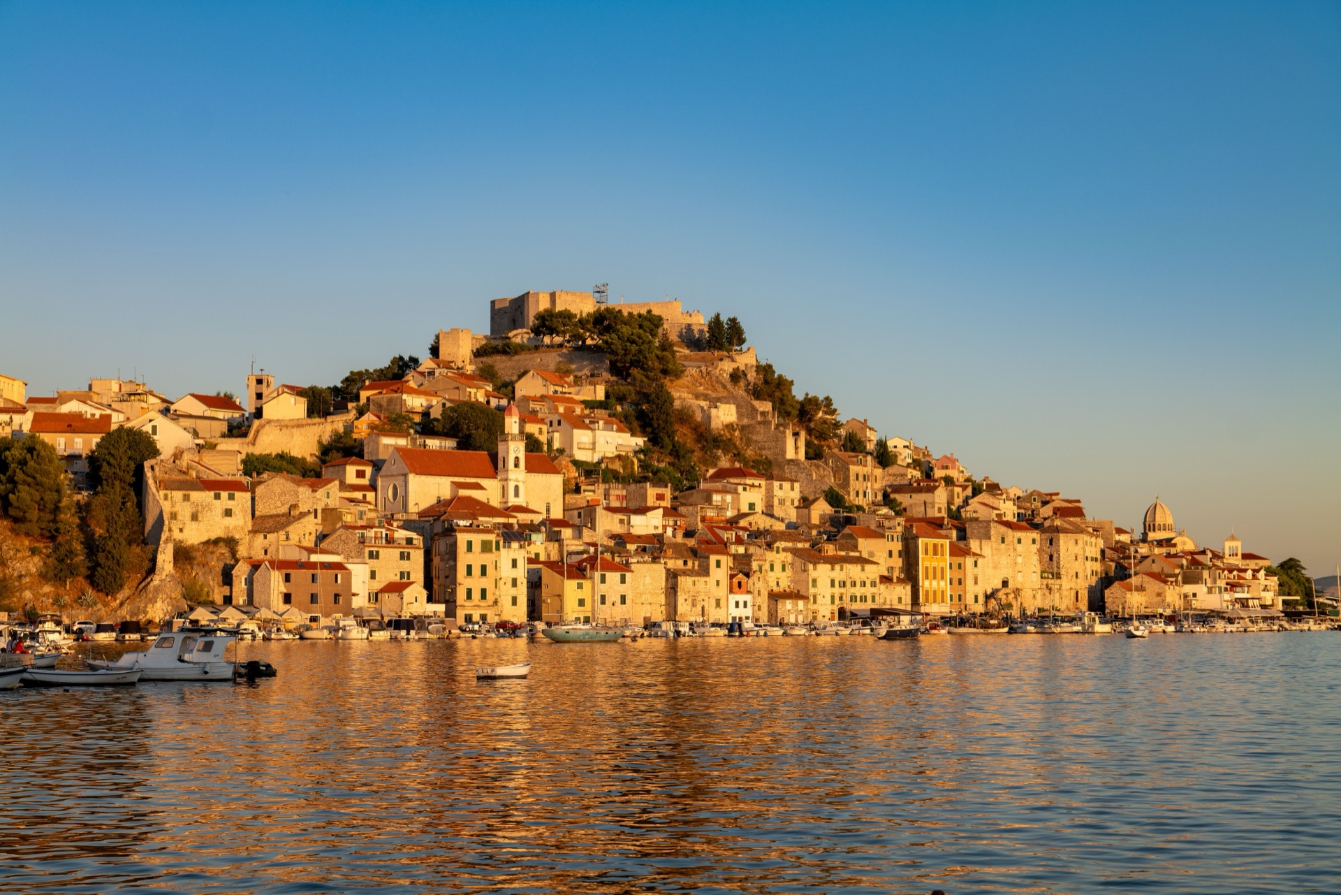 St. Nicholas Fortress and the cliffs of St. Anthony Channel near Šibenik seen from the sea